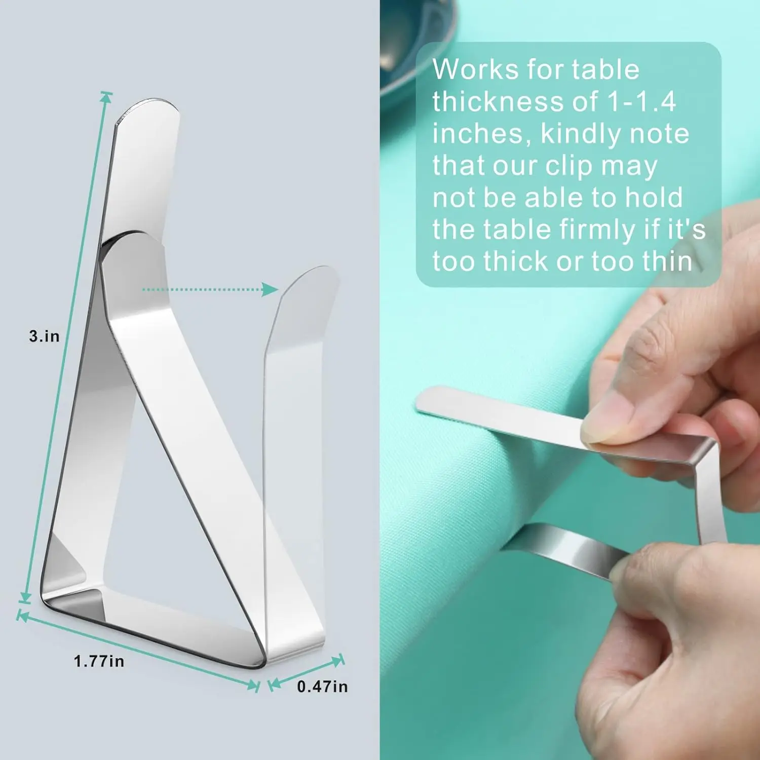 Stainless Steel Tablecloth Clip and Dining Table Clip, Perfect for Restaurant Picnics, Tents, Weddings, and Graduation Parties view 2