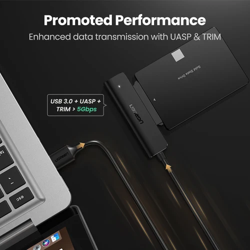 Imagen 2 del producto Ugreen-convertidor USB SATA 3,0 a SATA, adaptador para disco duro externo HDD/SSD de 2,5 pulgadas, 5gbps, Cable SATA a USB