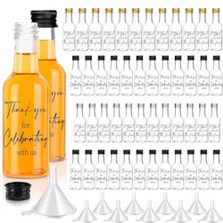 Mini botellas de licor de 1,7 OZ, botellas pequeñas de plástico para Alcohol, vino, chupito, favores de fiesta