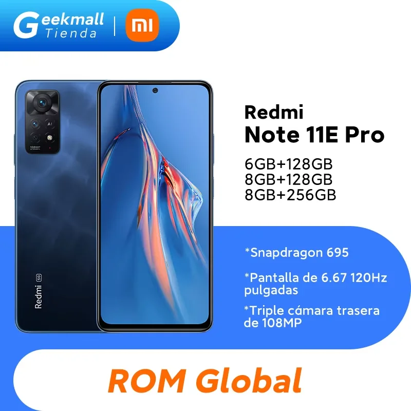 Global Rom Xiaomi Redmi Note 11E Pro 5G Smartphone Note 11 E Pro 108MP Rear Camera Snapdragon 695 67W Charger 5000mAh Battery