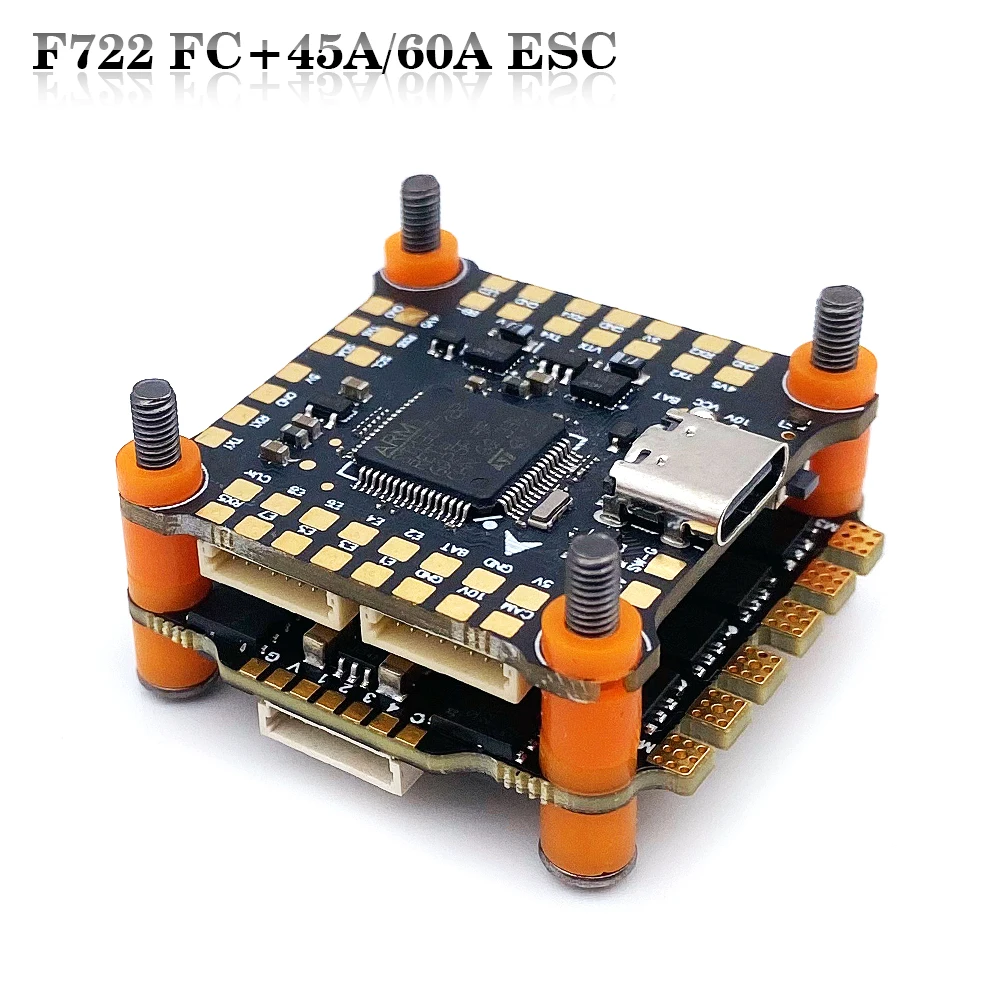 

F722 Stacks F7 V2 Flight Controller 3-6S Lipo OSD Dual BEC 5V 3A / 9V 2.5A Betaflight W/ 45A/ 60A ESC 30x30mm for RC FPV Drone