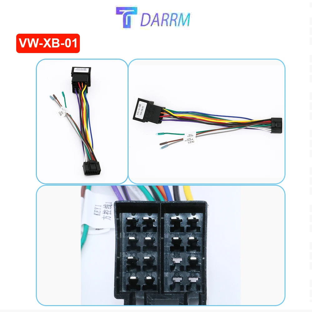 16 Pin Wiring Harness 16P Plug ISO Connector Car Android Unit Cable Adapter for VW Golf Beetle Lavida Touran Polo Passat Superb