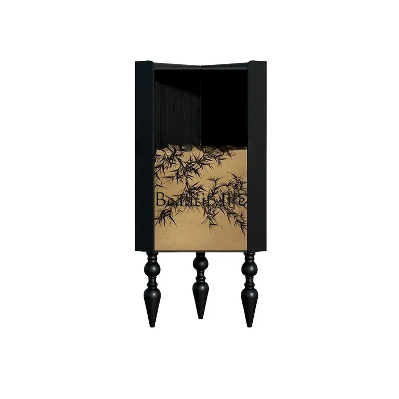 French medieval retro triangular cabinet, storage decoration cabinet, integrated storage storage