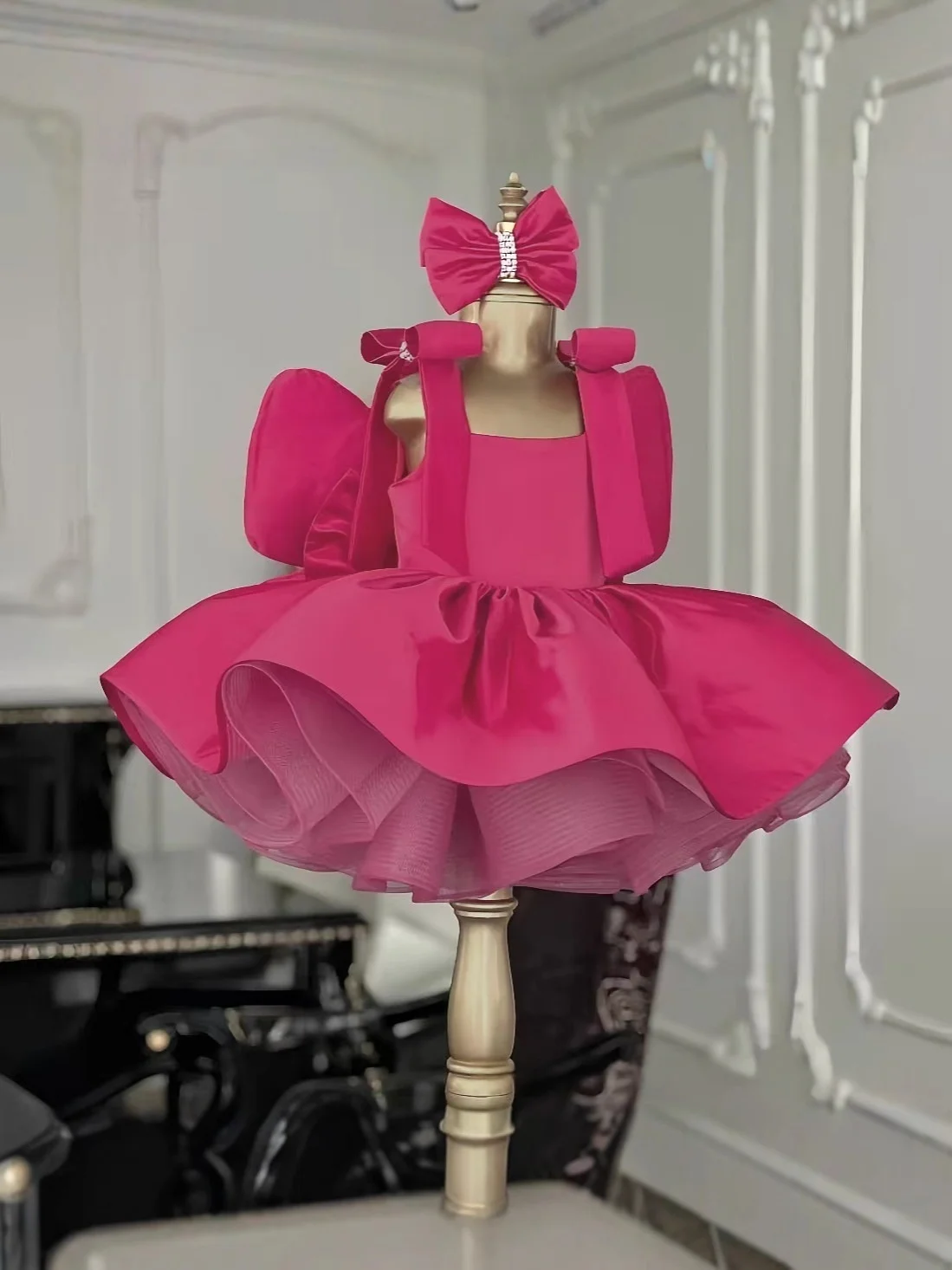 fuchsia-satin-bow-flower-girl-dress-first-christmas-gown-wedding-party-outfit-فساتين-اطفال-سهرة-بناتي