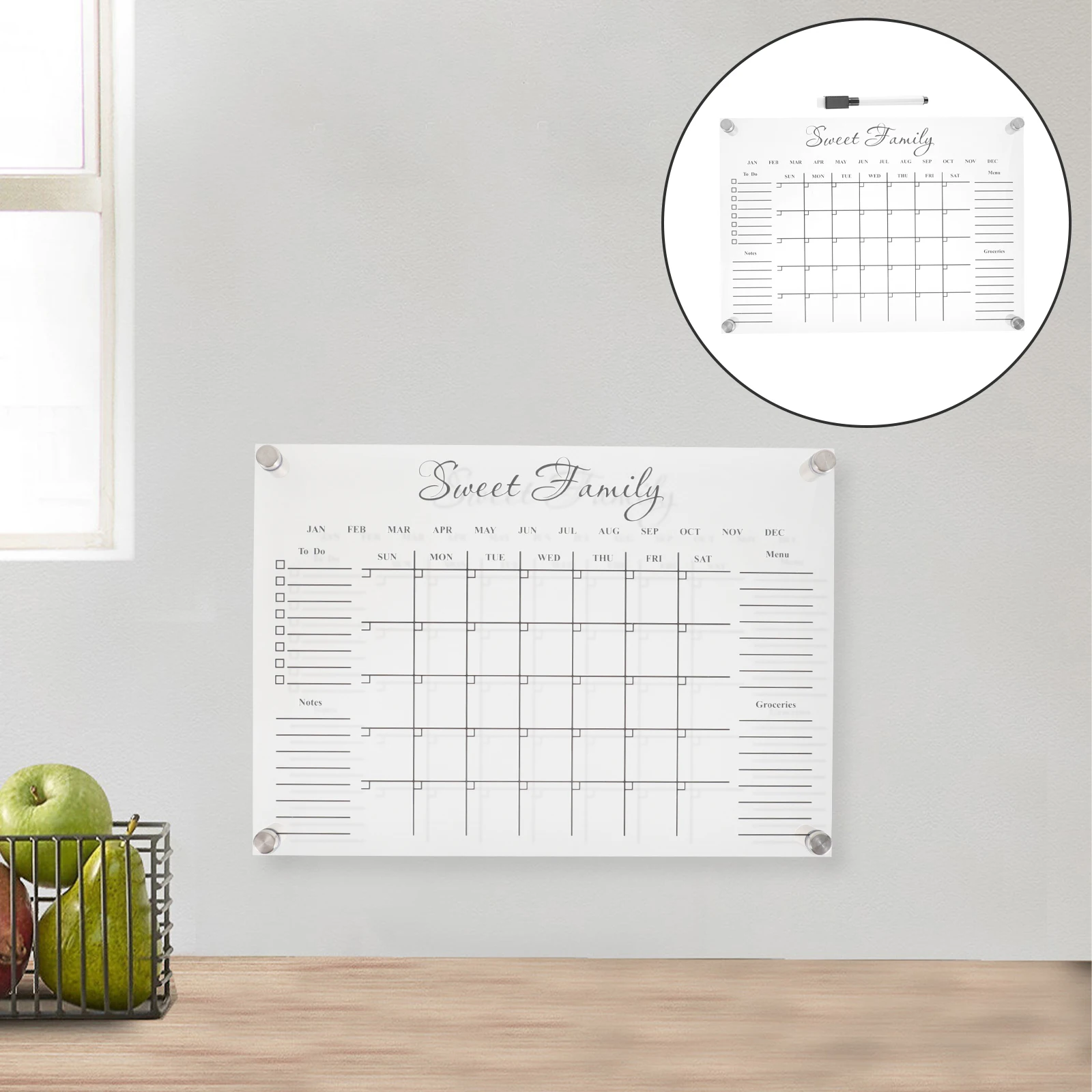 

Acrylic Memo Board Multi function Writing Pad Creative Note Student Kids Safe Erasable Practical Home School Office