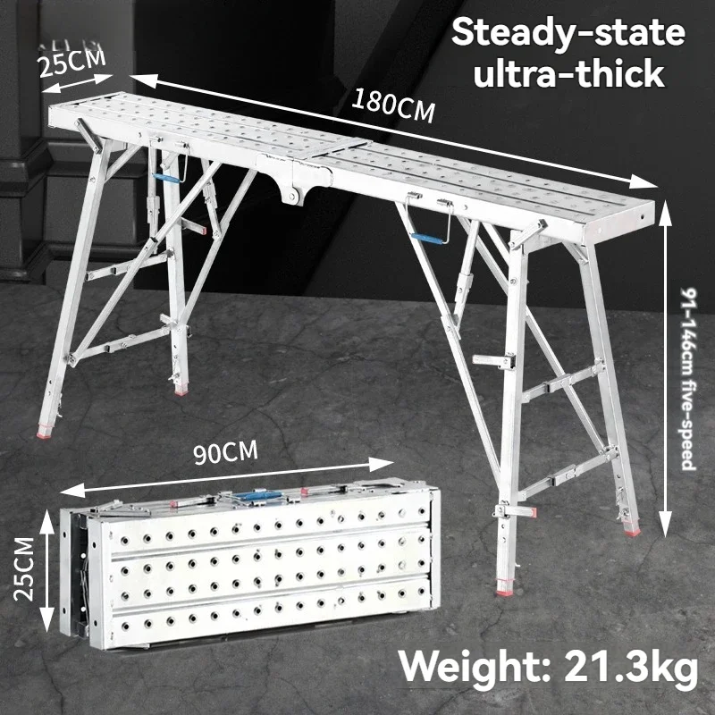 Tangga platform perancah, bangku, dan dempul dekorasi interior tugas berat yang sangat tebal dan dapat dilipat serta mudah diangkat