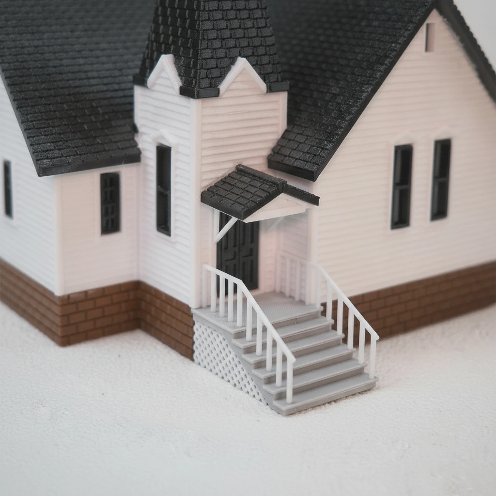 Church Model with Steeple Detailed Church Model Building Assembled Realistic for Hobbyists, Dioramas, Tabletop Displays