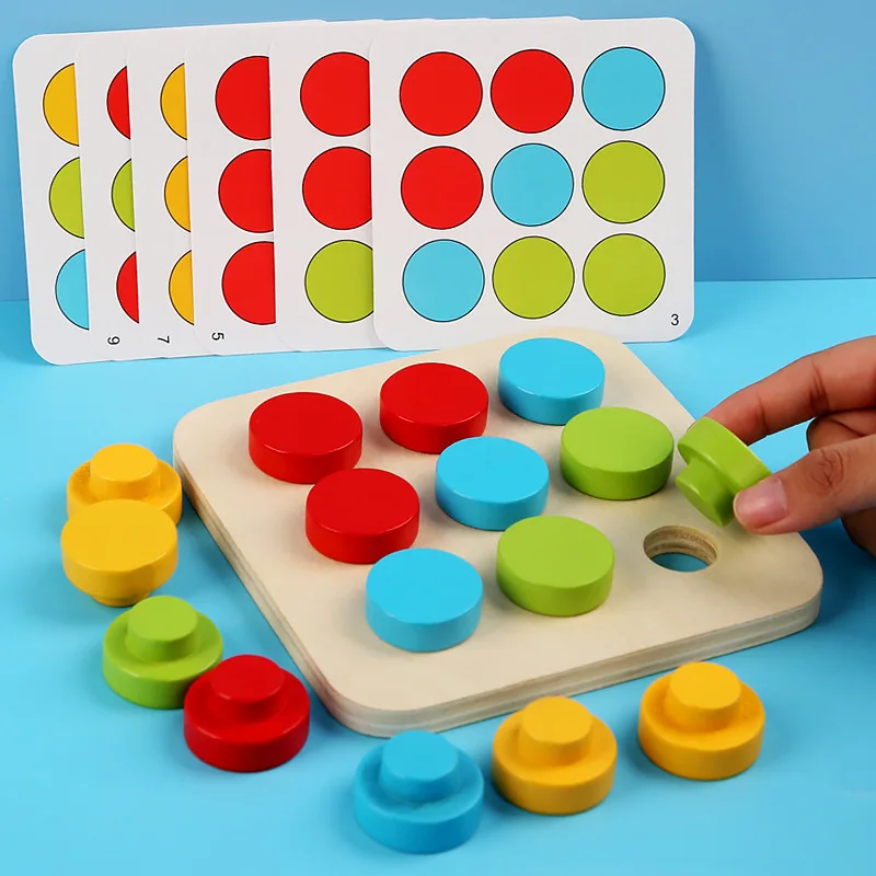 Juguetes educativos Montessori para niños, juguete educativo multifuncional con uñas de setas, tablero enchufable, rompecabezas de madera interesante