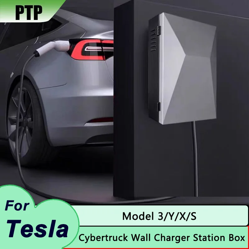 Cybertruck Wall Charger Station Box for Tesla Model 3 Y S X Waterproof Outdoor Charging Cable Organizer Holder Auto Accessories