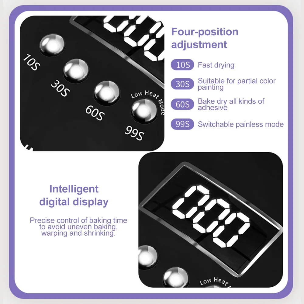 Lampa UV/LED do paznokci 45 LED Profesjonalna suszarka do paznokci z automatycznym czujnikiem ruchu Kabinka UV do paznokci Lakier żelowy Manicure Lampa do salonu