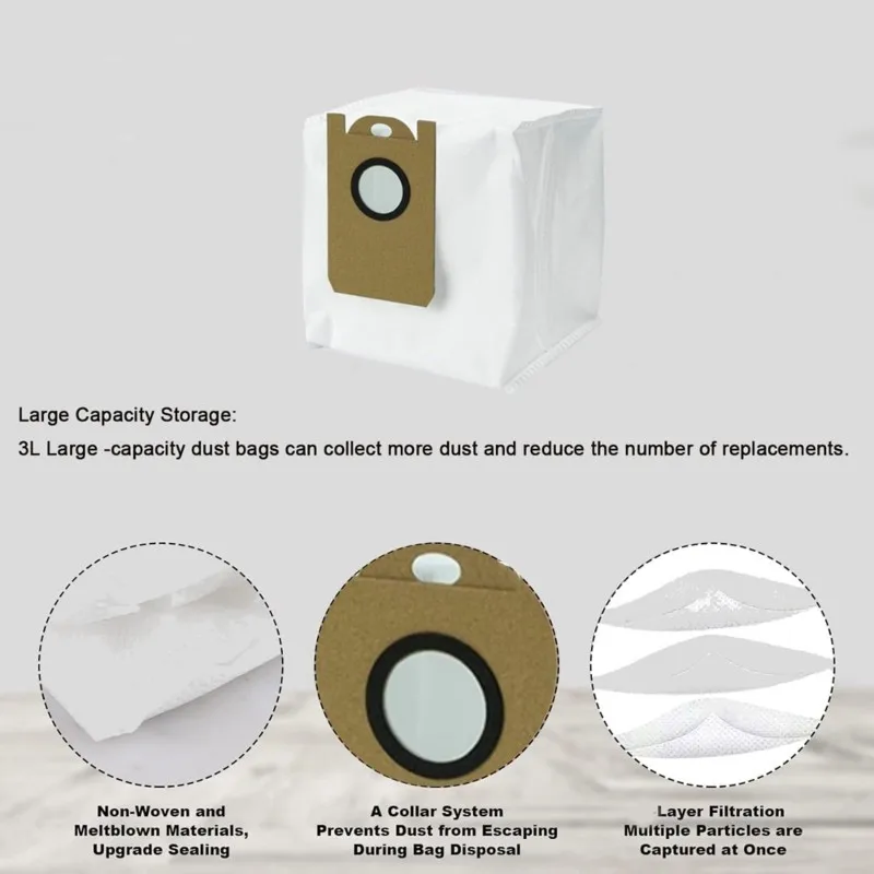 B98A 20 Pack Dust Bags for Laresar L6 Pro L6 Nex for Honiture Q6 Pro AIRROBO T10+ NOMO N2 Robot Vacuum