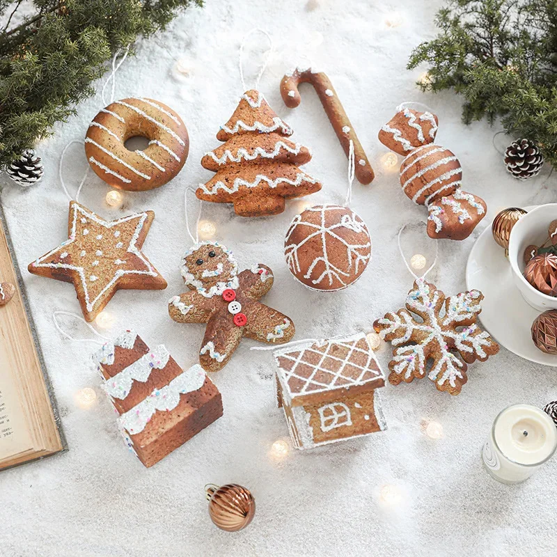 Decoración colgante en forma de pastel de espuma navideña, adorno de árbol de Navidad para configuración de fiesta de invierno, fondo festivo para el hogar, detalles dulces