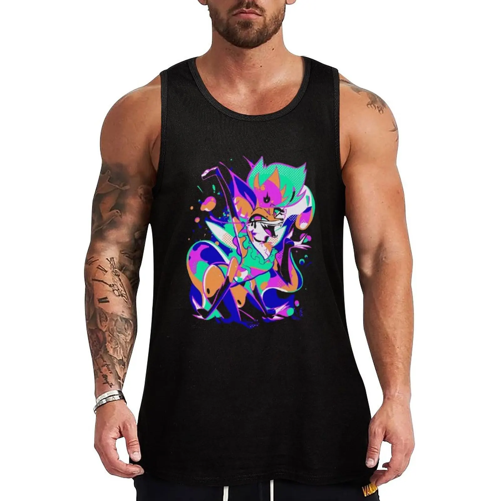 Helluva Boss Queen Bee / Beelzebub Summer Splatter Pop Art Tank Top All Day Comfort Tank Top Soft Breathable Sleeveless