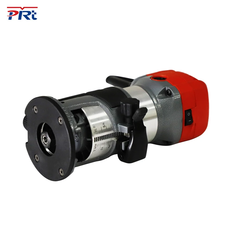 PRTCNC Trimmer Router Tools for Woodworking,Spindle Diameter 65mm, Fixed Base Wood Router,6 Variable Speeds, Edge Guide, Roller