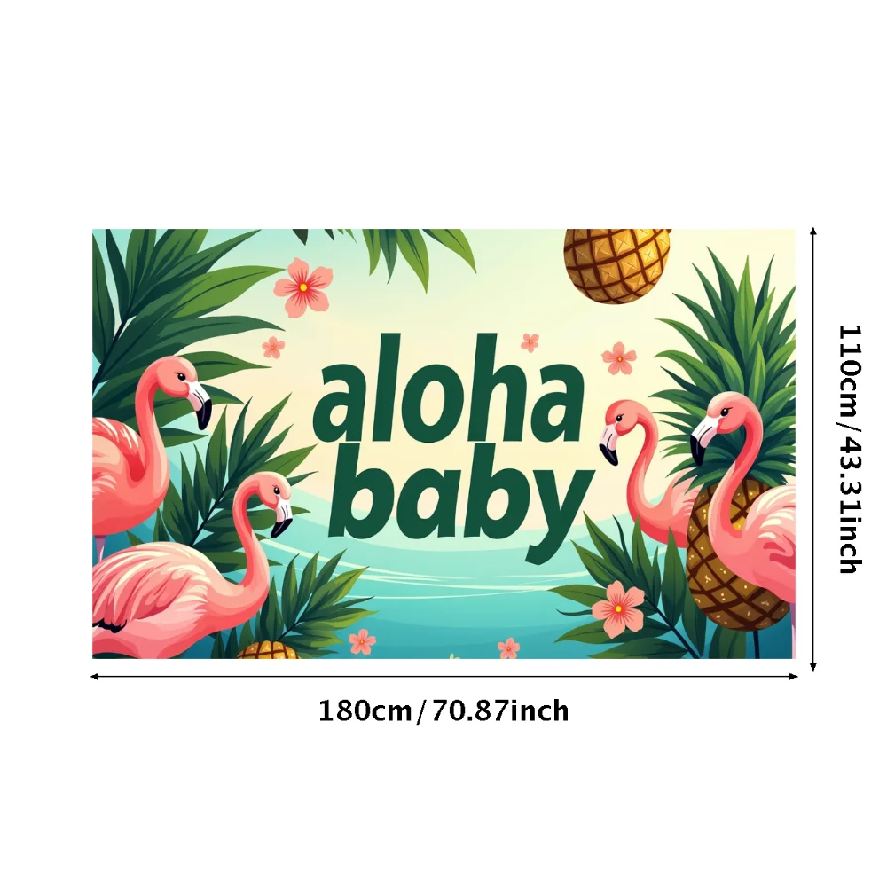 Tropical Beach Event Backdrop Festive Flamingo Hanging Flamingo Banner Fun Photo Booth Background for Picnic