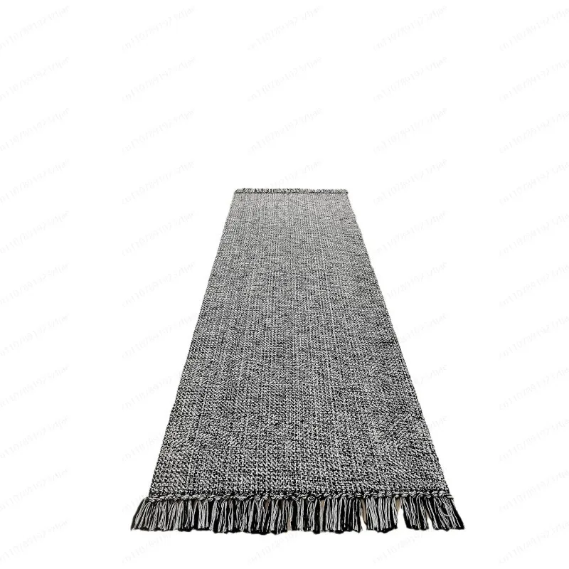 Export Nordic Style Cotton Woven Tassel Mat for Living Room Stain Resistant Easy Clean Modern Simple Rug