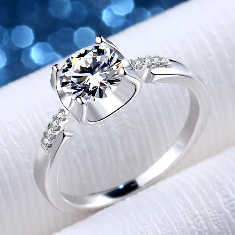 PT950 Platinum Bull Head Slim Waist Ring Women's 2Ct Moissanite -  flowing light wraps, gift carries eternal love