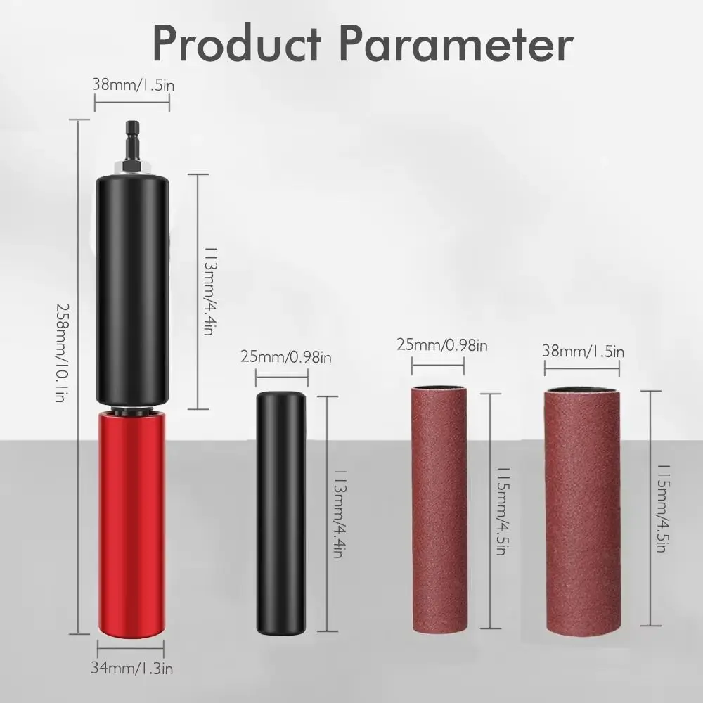Sanding Rod Drum Sanding Kit Drill Attachment Convenient Electric Drill Rust Removal Compact Mini Belt Sander Stone