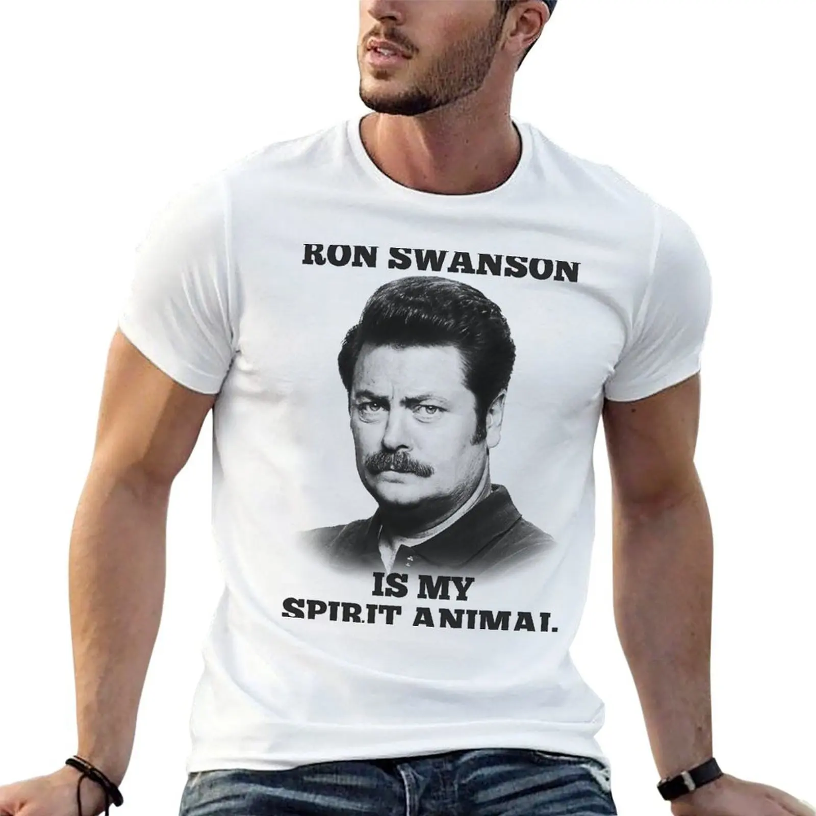 Ron Swanson is my spirit animal T-Shirt affliction shirts baggy shirts mens t shirts top quality