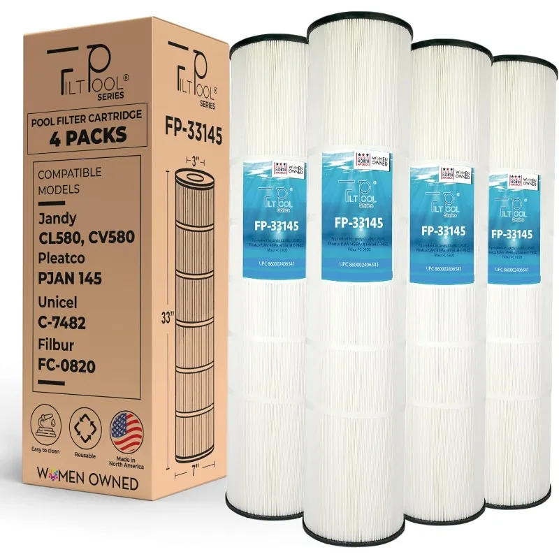 FP-33145 مرشحات خرطوشة حوض السباحة البديلة لـ Jandy CL580، CV580، A 0104100 ، ر 0357900 ، PJAN145 ، فيلبور FC-6415 ، FC-6415