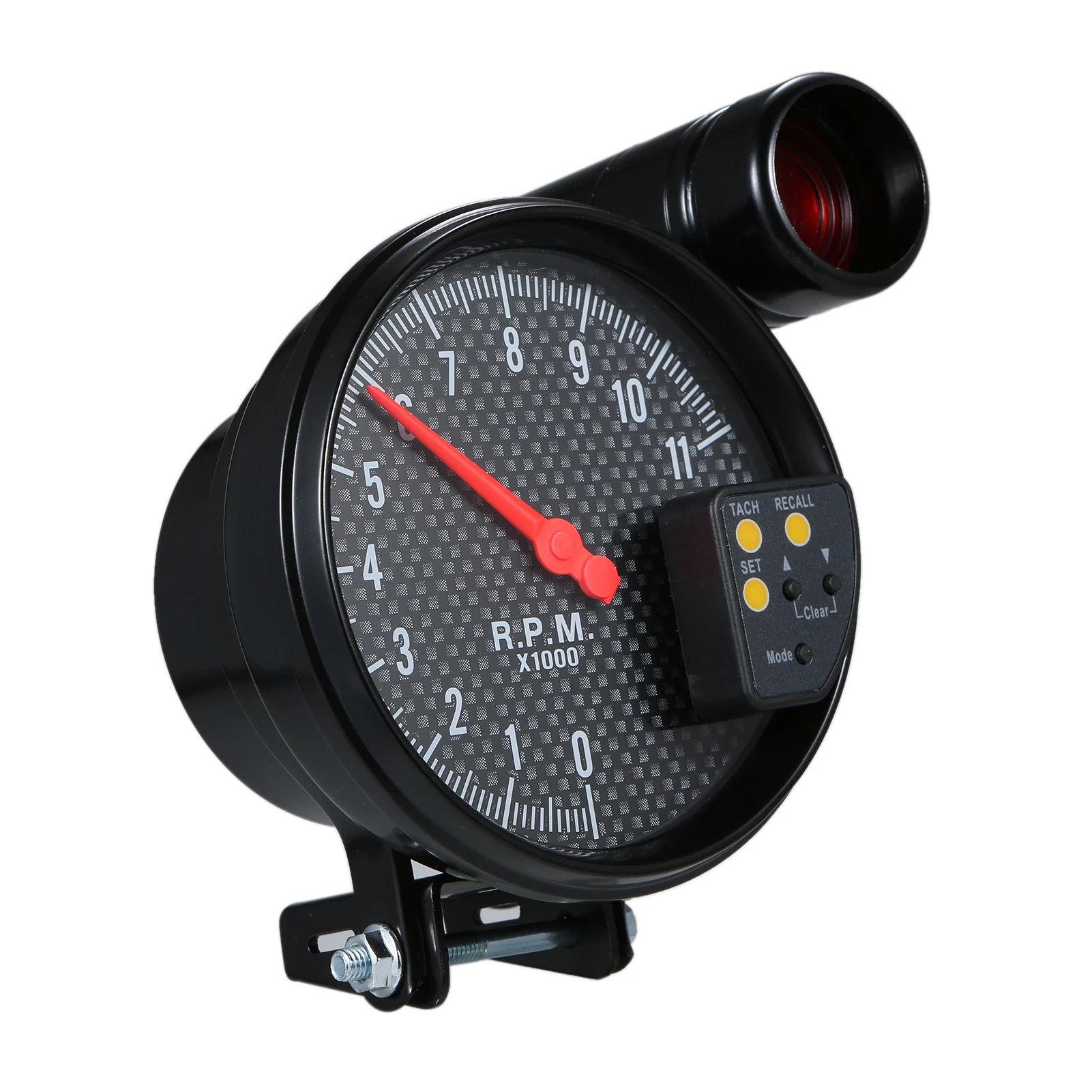 Tachometer Gauge Automobile Tachometer 5 Inch Diameter Tachometer Carbon Fiber Face with LED Pointer