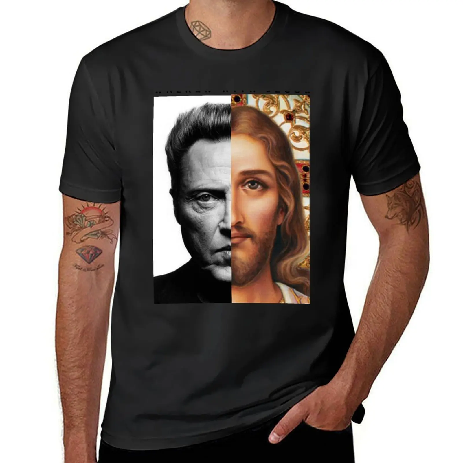 

Walken with Jesus T-Shirt quick drying aesthetic clothes Men's t shirts