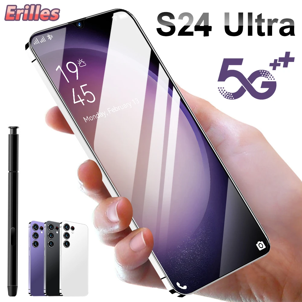 

SmartPhone S24 Ultra 7.0 HD Android Mobile Phones Unlocked 4G/5G Dual Sim Card 8000mAh 16GB+1TB Cellphones 48MP+72MP Celulares