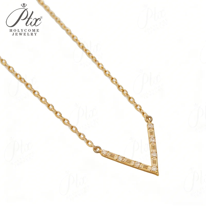 

Ожерелье V-образной формы с круглым муассанитом изумрудной огранки цвета D, сертификат GRA, серебро S925 — лучший выбор для повседневной носки женщинами