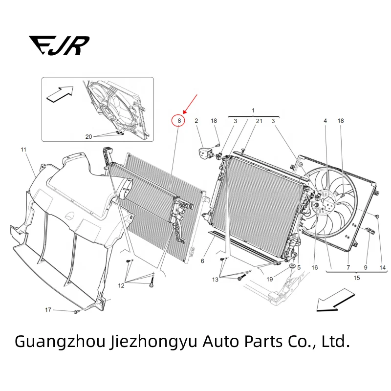 670009821 Secondary Water Radiator For Ghibli, Levante, Quattroporte