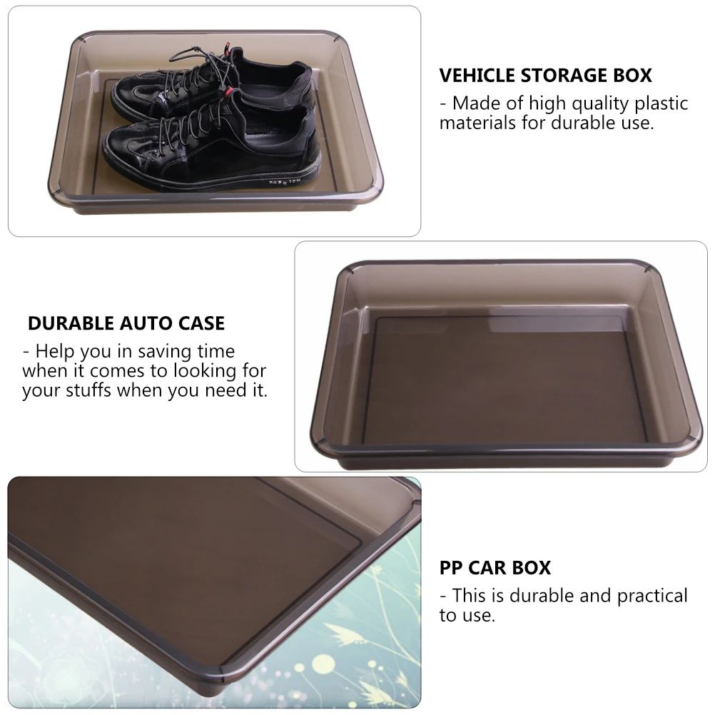 

Car Storage Box Durable PP Material Auto Organizer Glove Tray Shoe Holder Compact Vehicle Container Practical for Interior