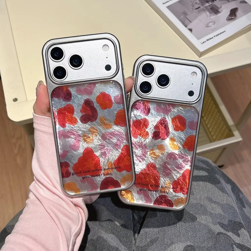 

Полноэкранный чехол с цветными граффити и гальваническим покрытием для телефона с капельным клеем для iPhone 17 Air 16 Pro Max 15 14 Plus 13 12 11 Задняя крышка