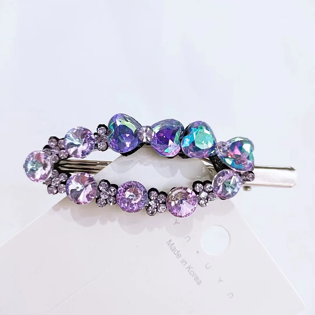 Crystal lovely bowknot broken hair duck mouth contracted edge clip hairpin headdress