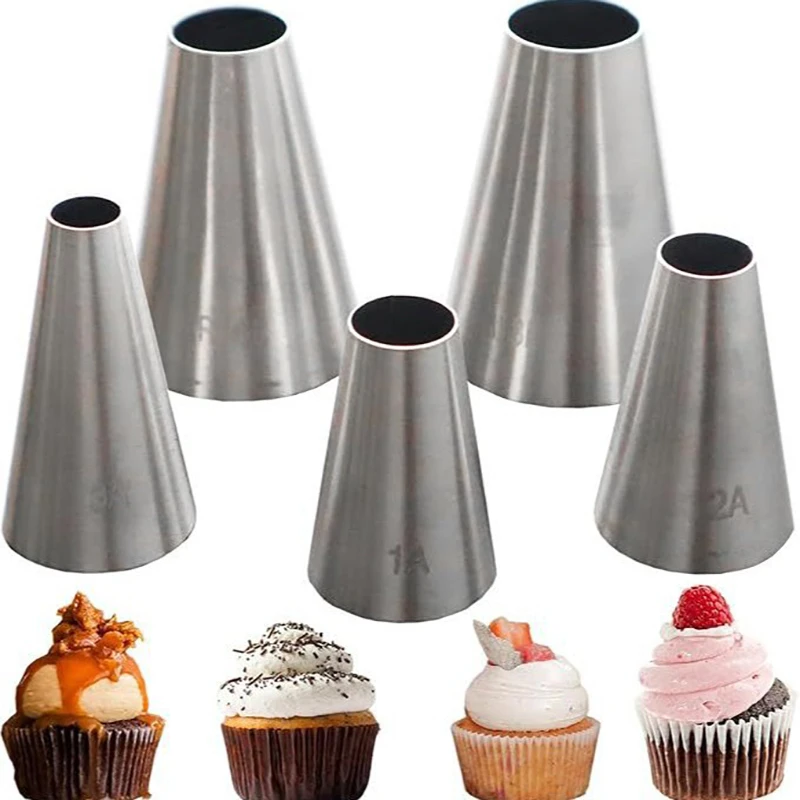 Stainless Steel Pastry Socket Large Size Round Pastry Nozzles Flower Pastry Socket Baking Decorating Supplies DGGJ04