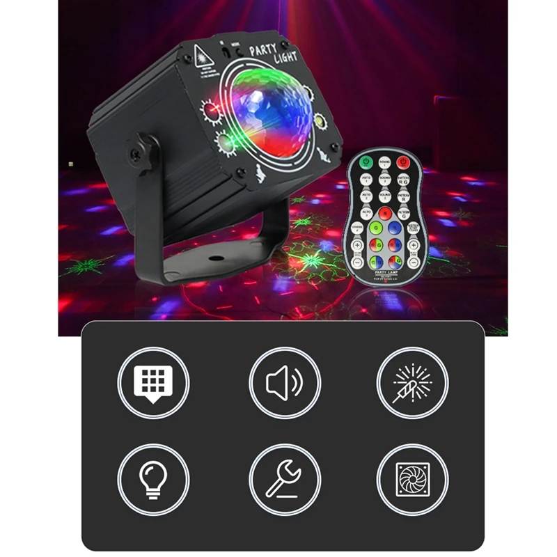 Colorful Ball Flash Ktv Atmosphere Light Laser Projection Light LED Strobe Light Voice-Controlled Stage Light