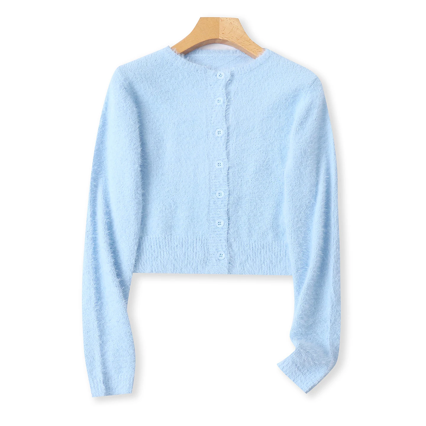 

Faionable Long Sve round Ne Open Cardigan Sweater Women's Autumn New Sle Versatile Single Button Slimming Knitwear