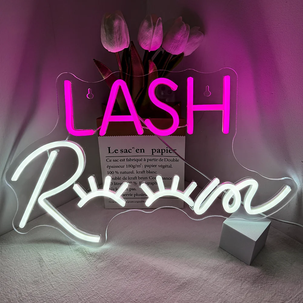 Lash Room Neon Lights Signs Lash Beauty Salon Gorgeous Lady Girls Bedroom Game Room Wall Decor Sign for Commercial Beauty