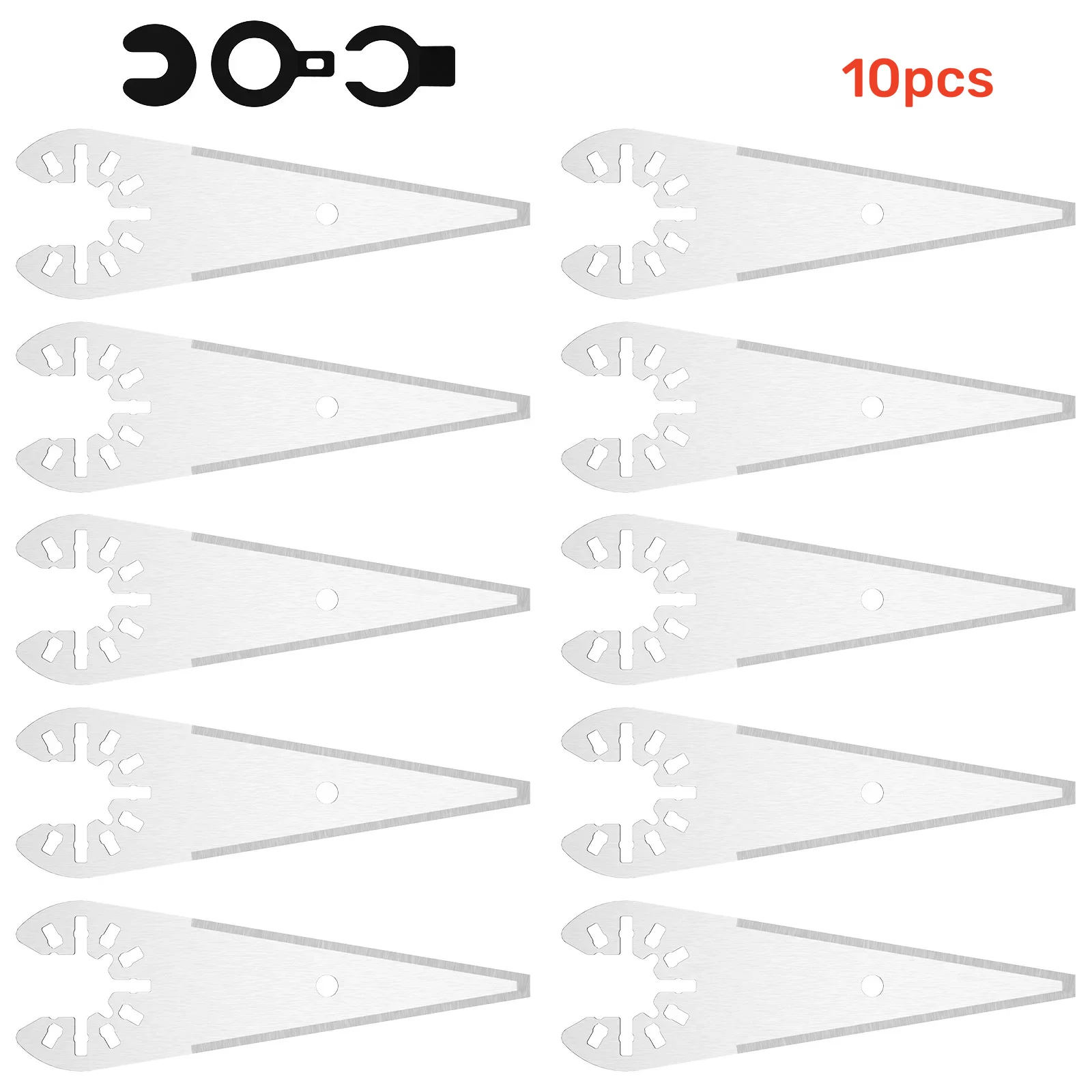 10/20pcs Stainless Steel Oscillating Scraper Blade Multipurpose Wearproof Tapered Scraper for Caulk Sealant Removal