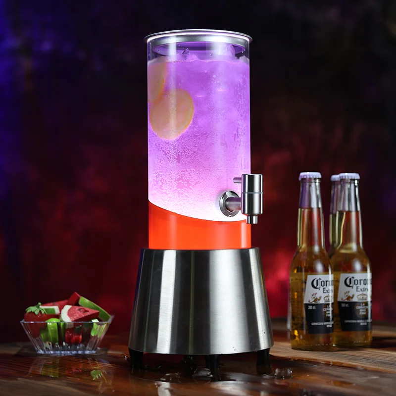 

LED Light-Up Beer Tower, Party Drink Dispenser for KTV, Bar, and Juice, Customizable 3L Beverage Dispenser for Events