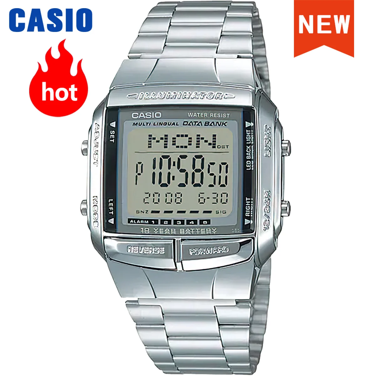 Reloj Casio para hombre, conjunto de lujo de primeras marcas, resistente al agua, clásico, vintage, pequeños pepitas plateadas, reloj masculino DB-360-1A