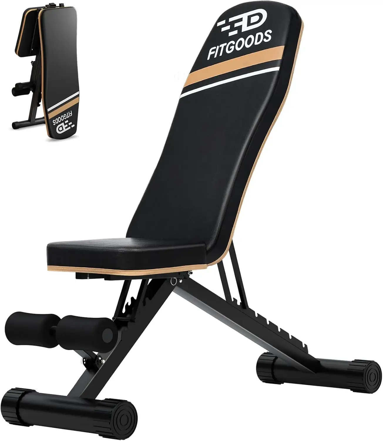 Prensa de Banco de peso plegable para gimnasio en casa, Banco de abdominales para fuerza de cuerpo completo Tr, sin montaje, reducción de inclinación de capacidad de 660 libras