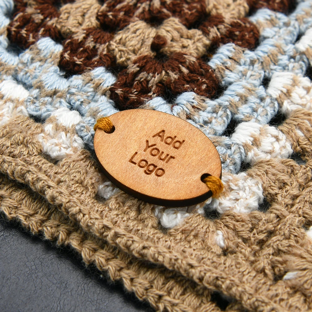 

Engraved Wooden Tags for Clothing, Shoes & Home Decor, DIY Gifts - 3mm Eco-Friendly Laser-Cut Labels, Bulk 50pcs (20x28mm)