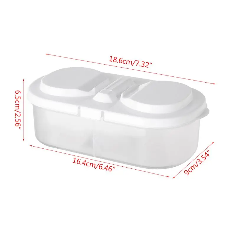 2 Container Lunch Fruit Snacks Storage Box Refrigerator Crisper With L