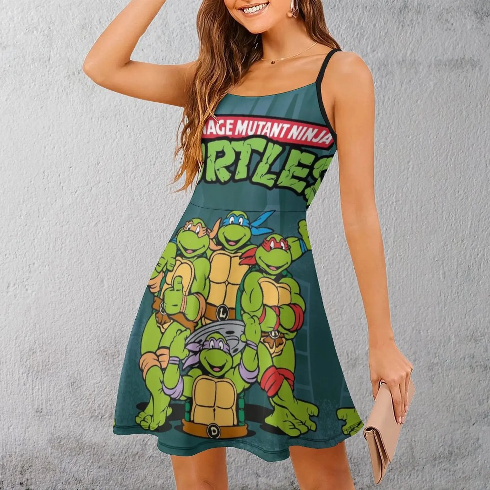 Teenage Mutant Ninja Turtles TMNT Hero Turtles The Turtles (112) Women's Sling Dress Novelty Sexy  Woman's Dress Funny Sarcastic