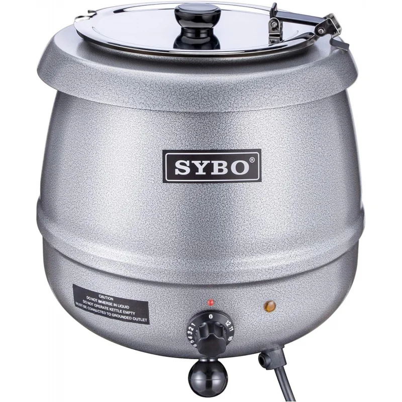 

SB-6000-2G Commercial Grade Soup Kettle with Hinged Lid and Detachable Stainless Steel Insert Pot for Restaurant and Big Family,