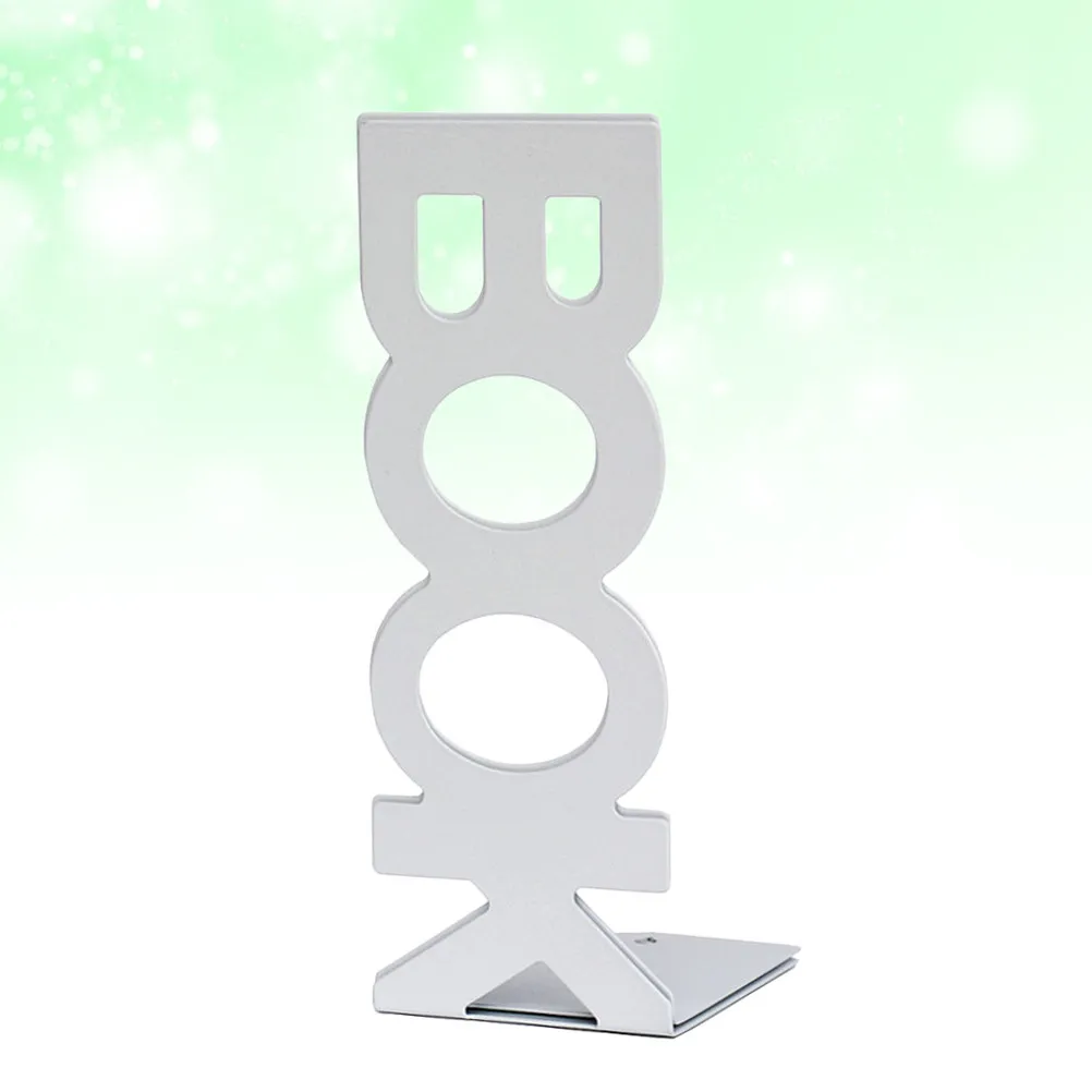 Metal Bookends Frame Retro Design Book Organiser for Student Study Desk Bookshelf Decor Sturdy Anti-Rust Creative Stationery