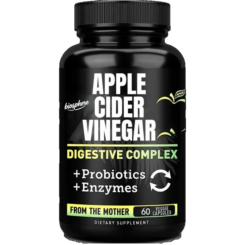 

Apple Vinegar Digestive Enzyme and Probiotics 1500mg Capsules for Gut Health, Immunity, Digestion, and Cleansing Support