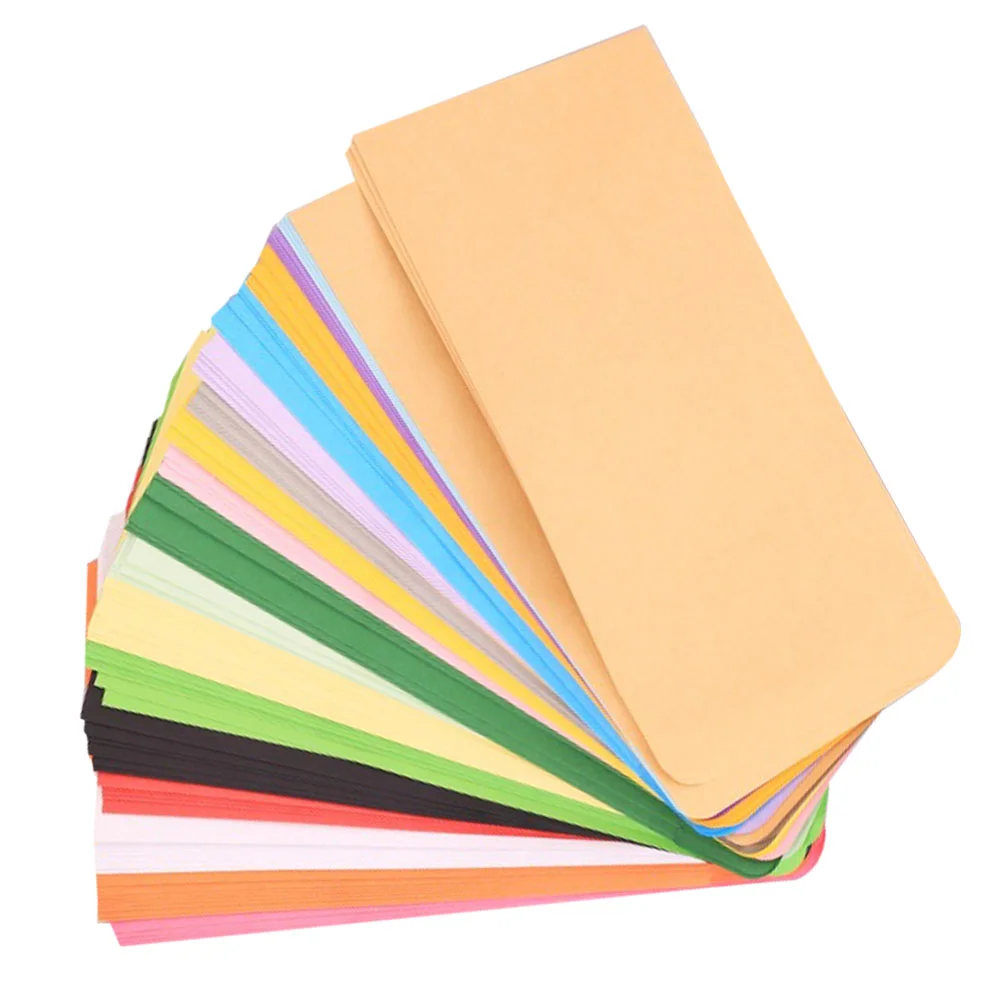50 Pcs Colorful Blank Envelopes Money Organizer for Cash Business Paper Colored