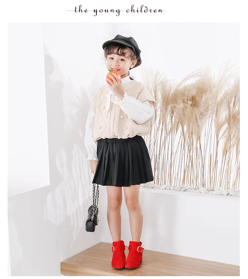 High-Heeled Fashion Girl Boots Leather Winter Shoes For Kids Ankle Boots Children Girls Autumn Boots 4 5 6 7 8 9 10 11 12 Year