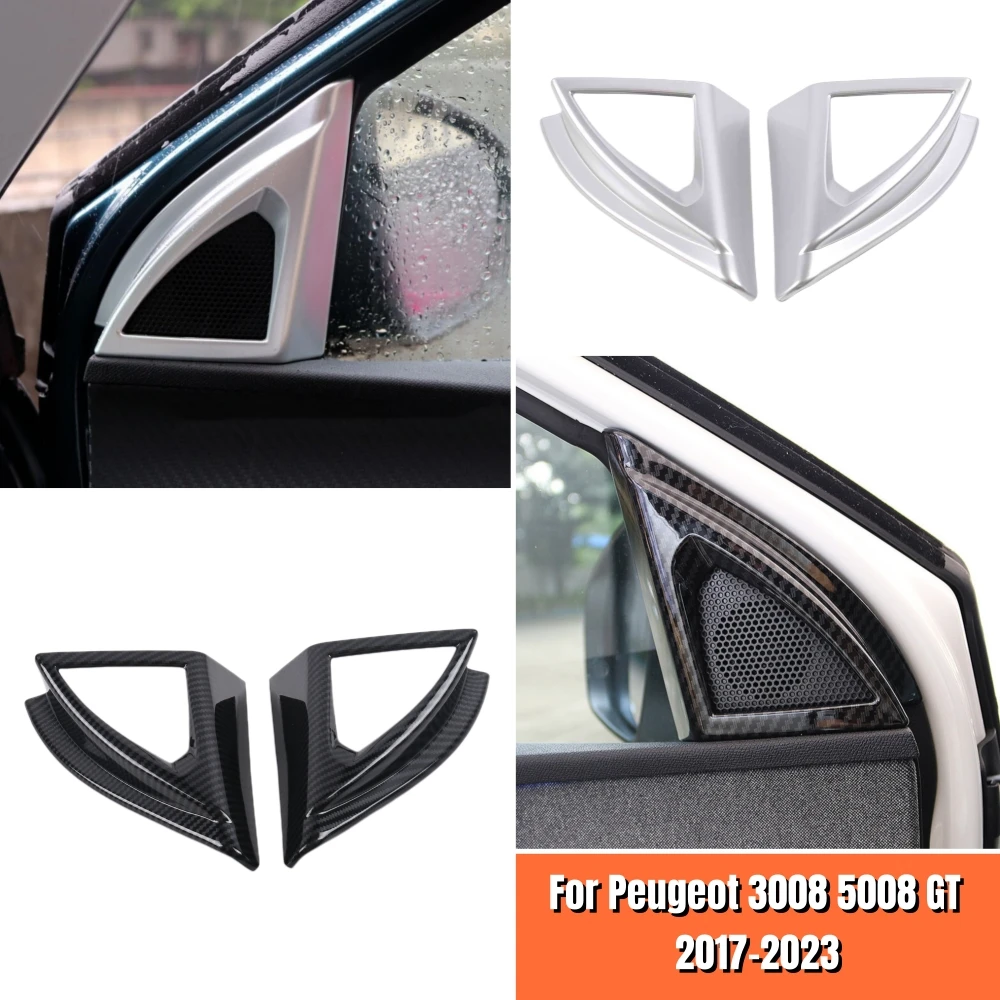 For Peugeot 3008 5008 GT 2017-2022 2023 ABS Plastic Chrome Car Front Door Window Inner Triangle A Colum Cover Trim Accessories