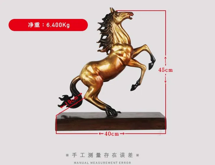 large TOP GOOD 2022 High grade home company office business Success efficacious Talisman Golden Horse brass statue Ornament